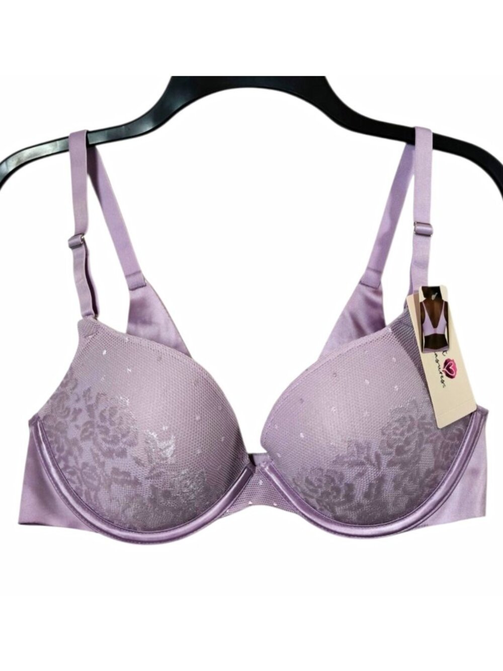 Secret Treasures Womens 36B Purple Lace Push Up Underwire Bra NWT